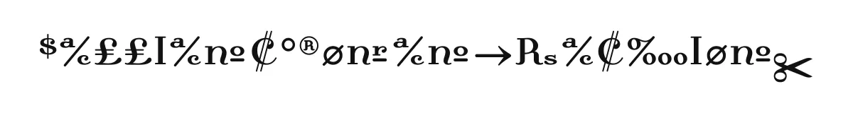 DallianceRomanFractions font preview