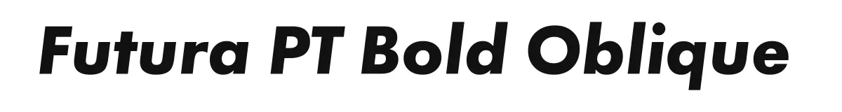 Futura PT Bold Oblique font preview