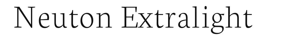Neuton Extralight original font preview
