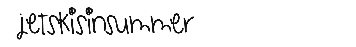 JetskisInSummer original font preview