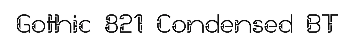 Gothic 821 Condensed BT font preview