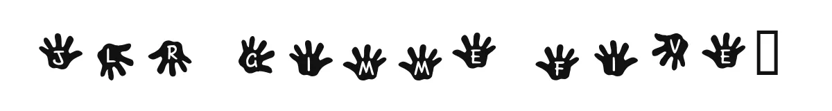 JLR Gimme Five! original font preview