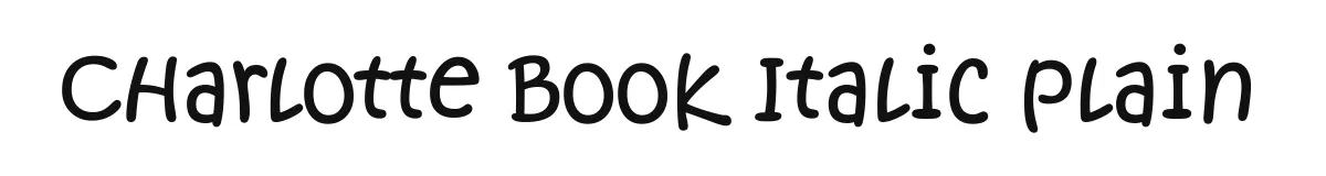 Charlotte Book Italic Plain font preview