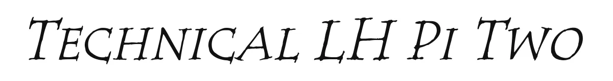 Technical LH Pi Two original font preview