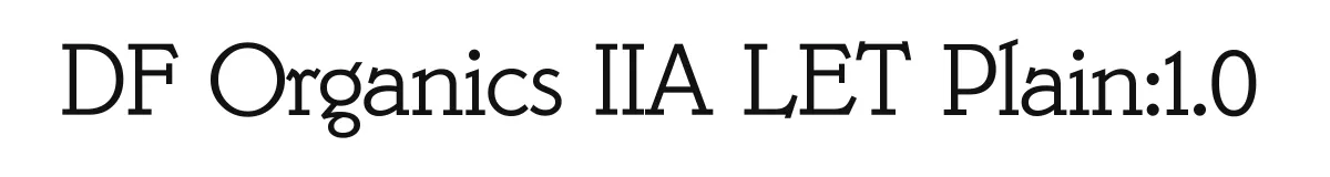 DF Organics IIA LET Plain:1.0 original font preview