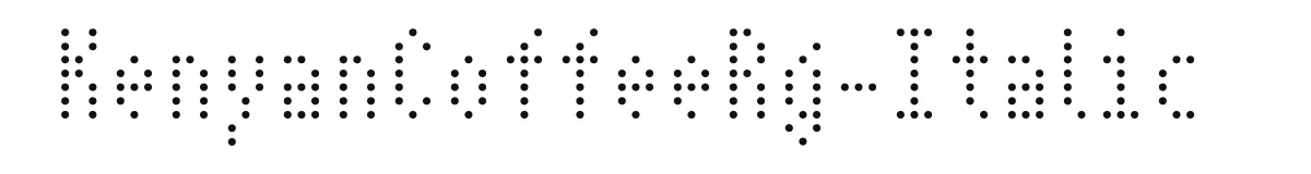 KenyanCoffeeRg-Italic font preview