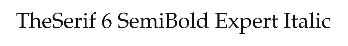 TheSerif 6 SemiBold Expert Italic font preview