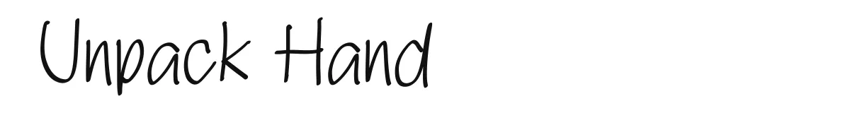 Unpack Hand original font preview