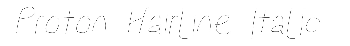 Proton Hairline Italic original font preview