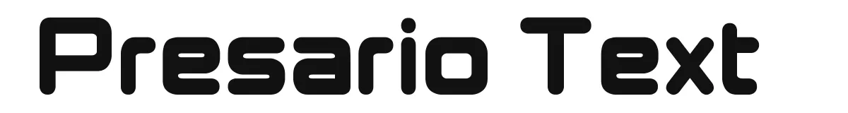 Presario Text original font preview