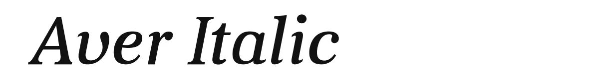 Aver Italic original font preview