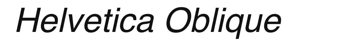 Helvetica Oblique font preview