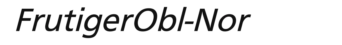 FrutigerObl-Nor original font preview
