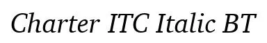 Charter ITC Italic BT original font preview