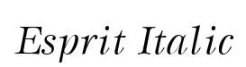 Esprit Italic original font preview