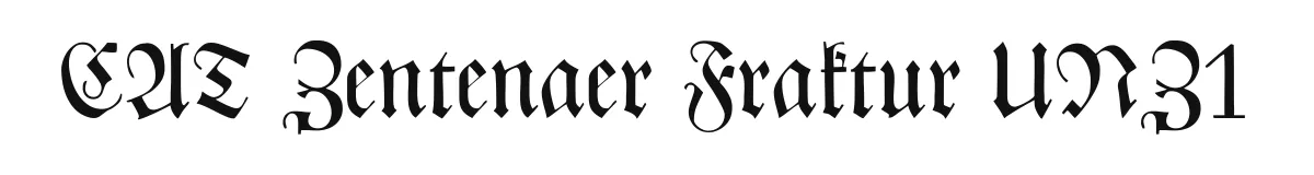 CAT Zentenaer Fraktur UNZ1 original font preview