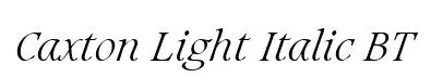 Caxton Light Italic BT