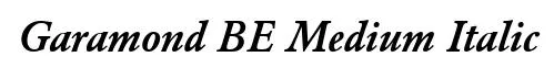 Garamond BE Medium Italic