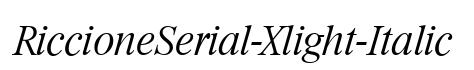RiccioneSerial-Xlight-Italic
