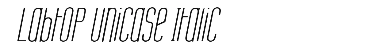 Labtop Unicase Italic original font preview
