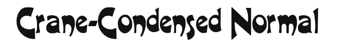 Crane-Condensed Normal original font preview