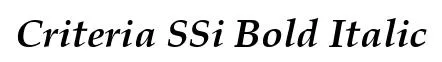 Criteria SSi Bold Italic