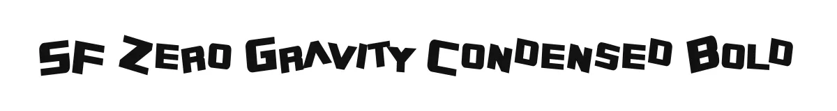 SF Zero Gravity Condensed Bold original font preview