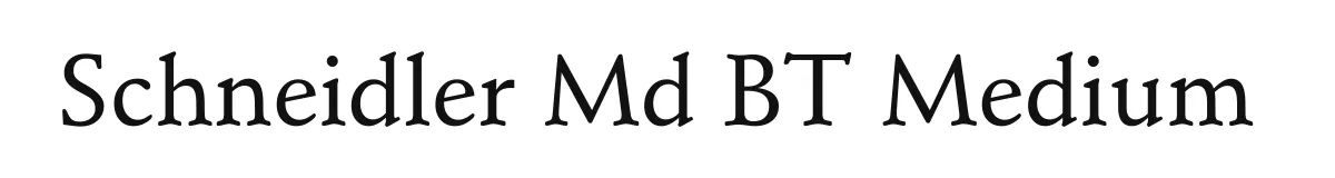 Schneidler Md BT Medium original font preview