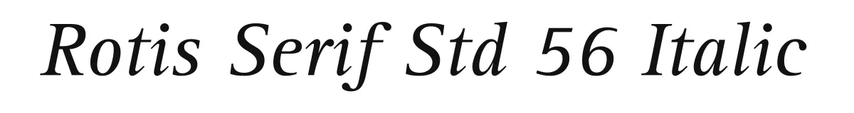 Rotis Serif Std 56 Italic original font preview