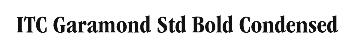 ITC Garamond Std Bold Condensed original font preview
