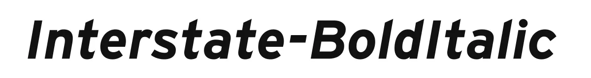 Interstate-BoldItalic original font preview