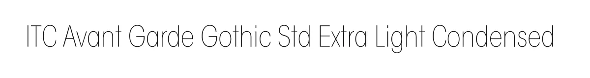 ITC Avant Garde Gothic Std Extra Light Condensed original font preview