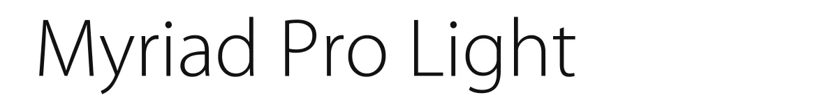 Myriad Pro Light original font preview