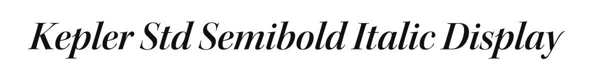 Kepler Std Semibold Italic Display original font preview