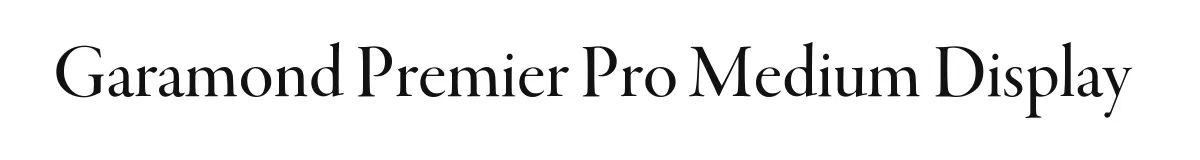 Garamond Premier Pro Medium Display original font preview