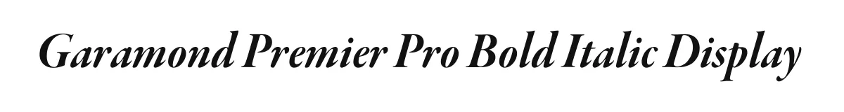 Garamond Premier Pro Bold Italic Display original font preview