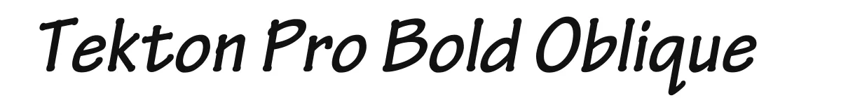 Tekton Pro Bold Oblique original font preview