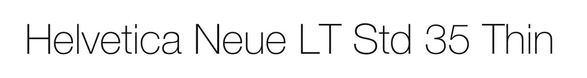 Helvetica Neue LT Std 35 Thin font preview