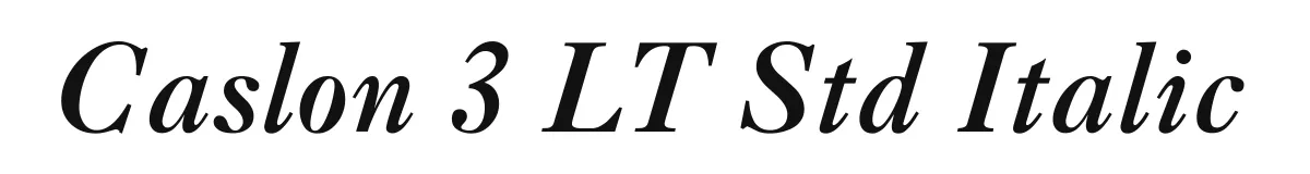 Caslon 3 LT Std Italic original font preview