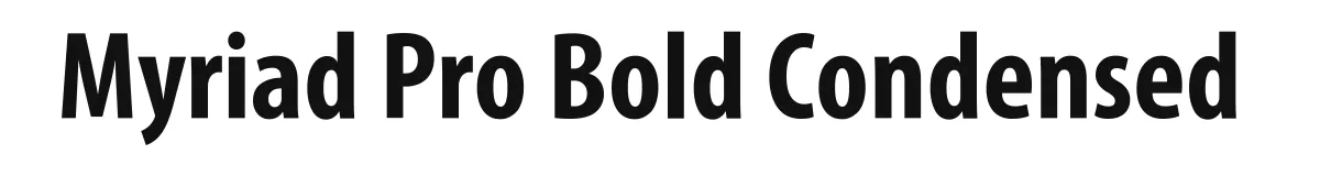 Myriad Pro Bold Condensed original font preview