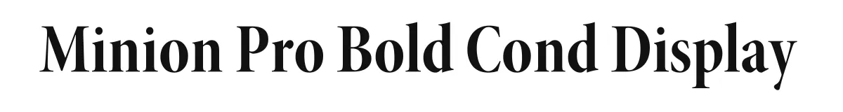 Minion Pro Bold Cond Display original font preview