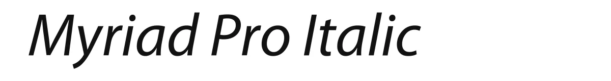 Myriad Pro Italic original font preview