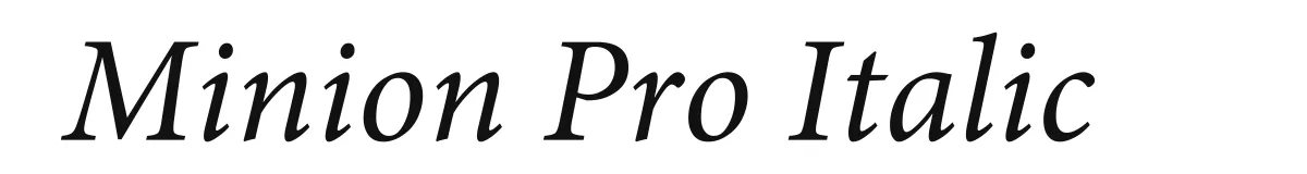 Minion Pro Italic original font preview