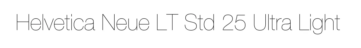 Helvetica Neue LT Std 25 Ultra Light original font preview