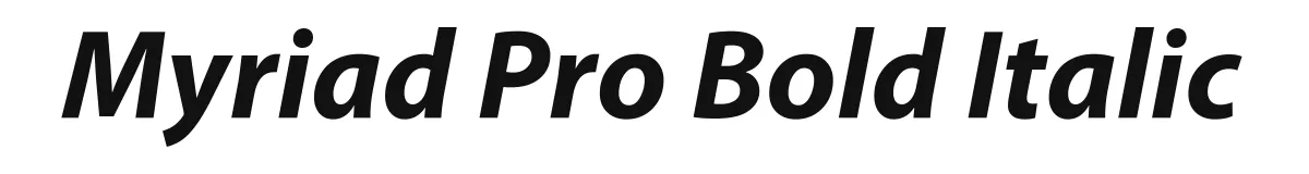 Myriad Pro Bold Italic original font preview