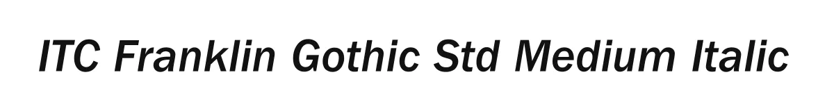 ITC Franklin Gothic Std Medium Italic original font preview