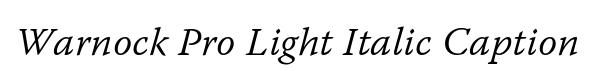 Warnock Pro Light Italic Caption