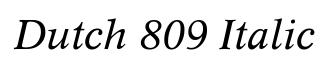 Dutch 809 Italic