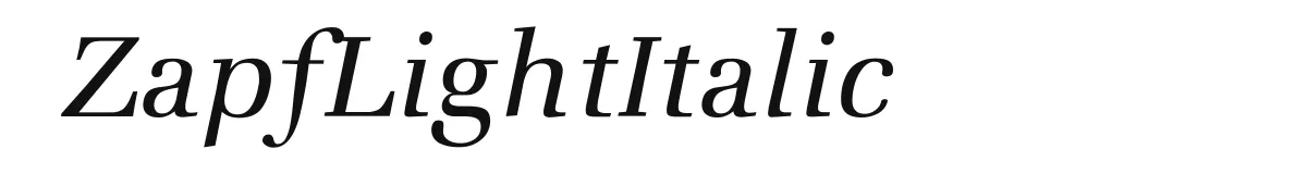 ZapfLightItalic original font preview