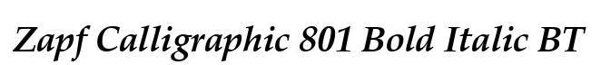 Zapf Calligraphic 801 Bold Italic BT